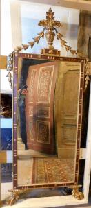specc182 Mirror with curved top, 19th century, measures cm 78 x h 185